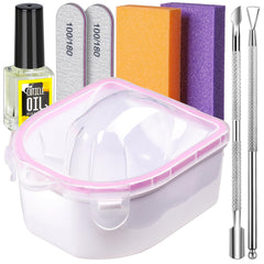 Teenitor cuenco de remojo para uñas con doble capa, cómodo para remover esmalte