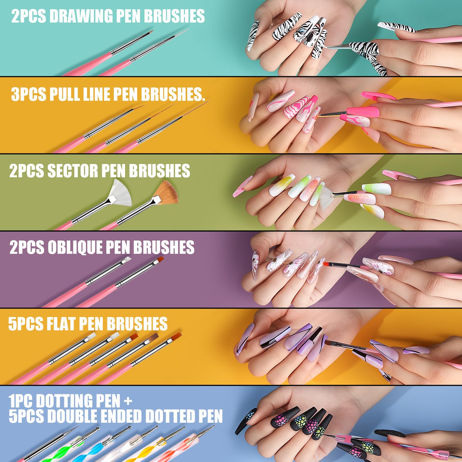 Teenitor décalcomies et paillettes pour embellir les ongles.