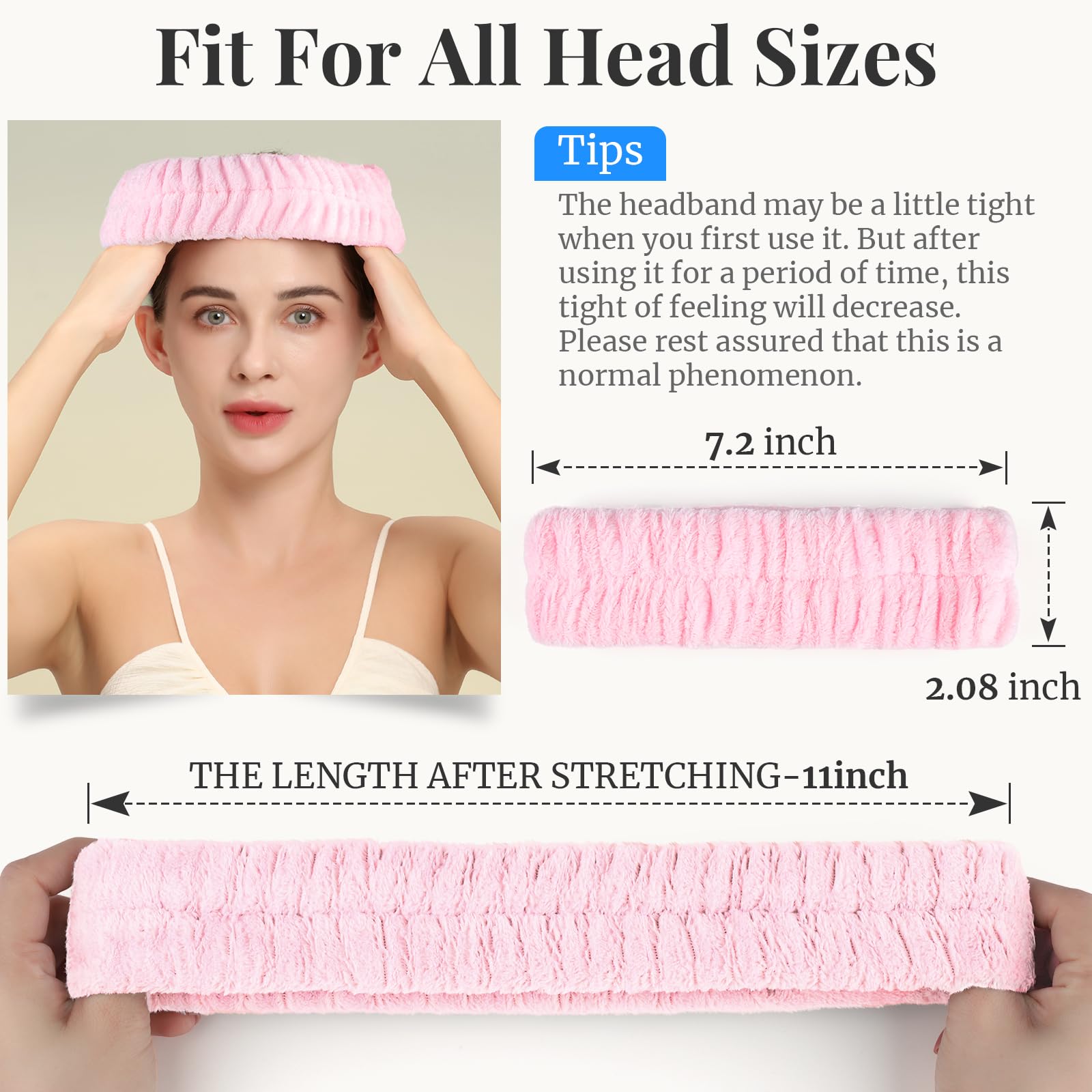 Teenitor Diadema Spa blanco, diseño suave para maquillaje cómodo.