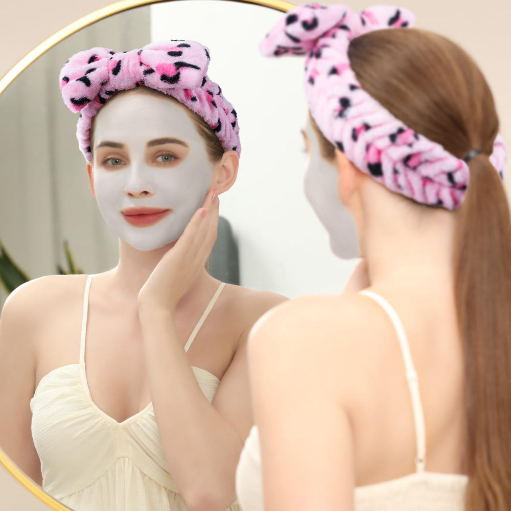 Diadema Teenitor estampado leopardo ideal para limpieza facial suave y cómoda.