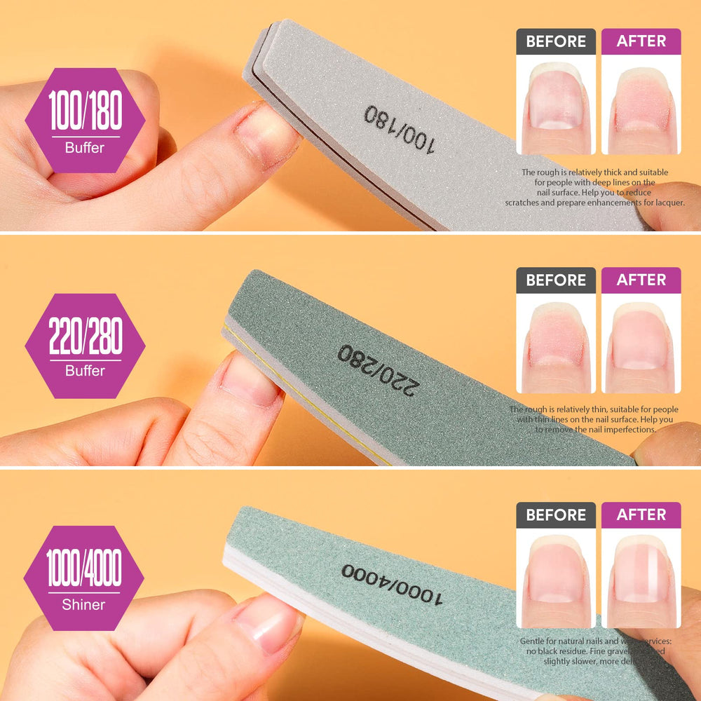 Teenitor diseño media luna con cuatro formas modernas para uñas.