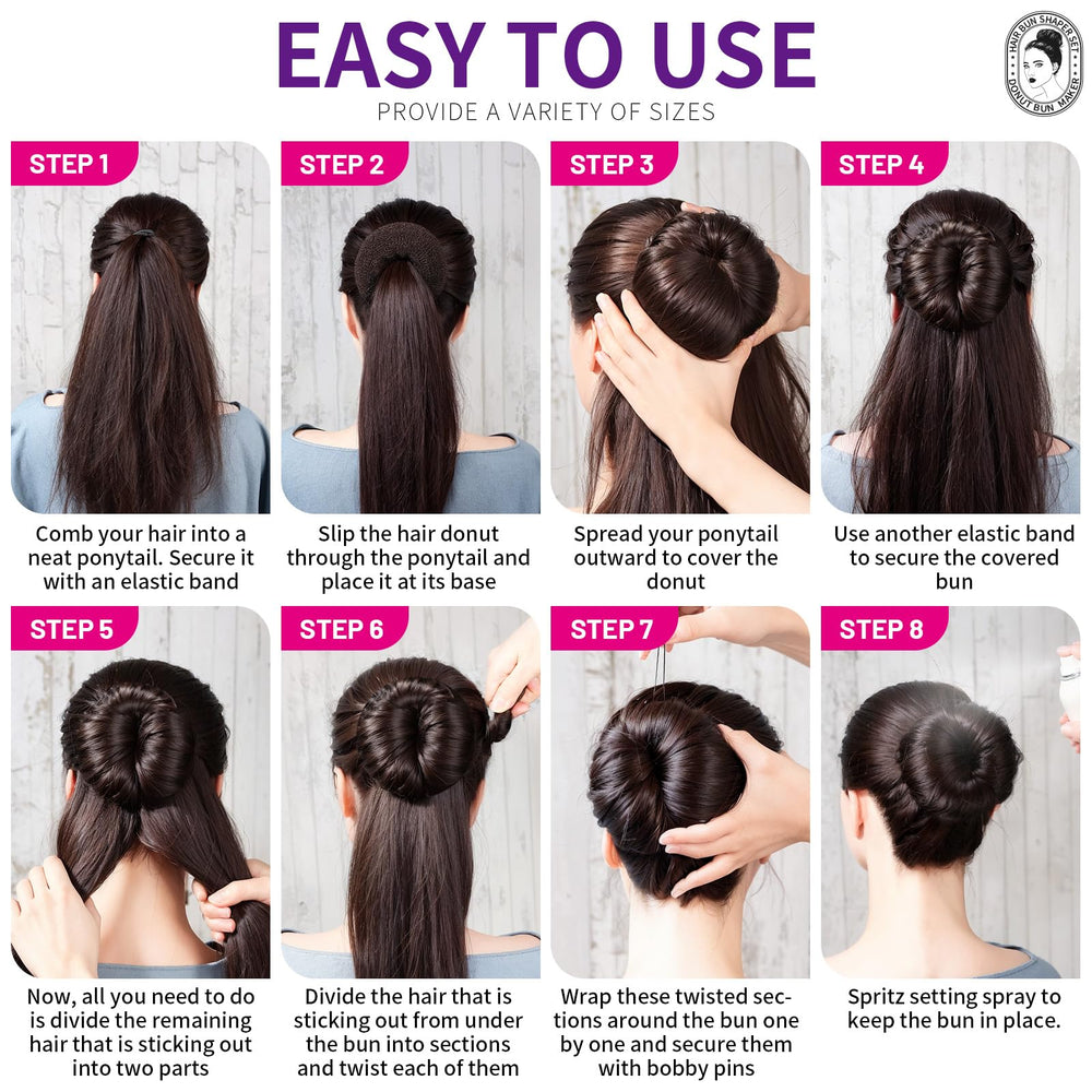 Teenitor donut bun extra grande ideal para pelo grueso y largo