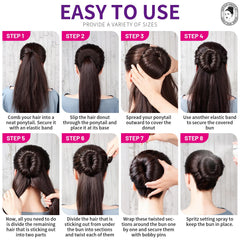 Teenitor donut bun extra grande ideal para pelo grueso y largo