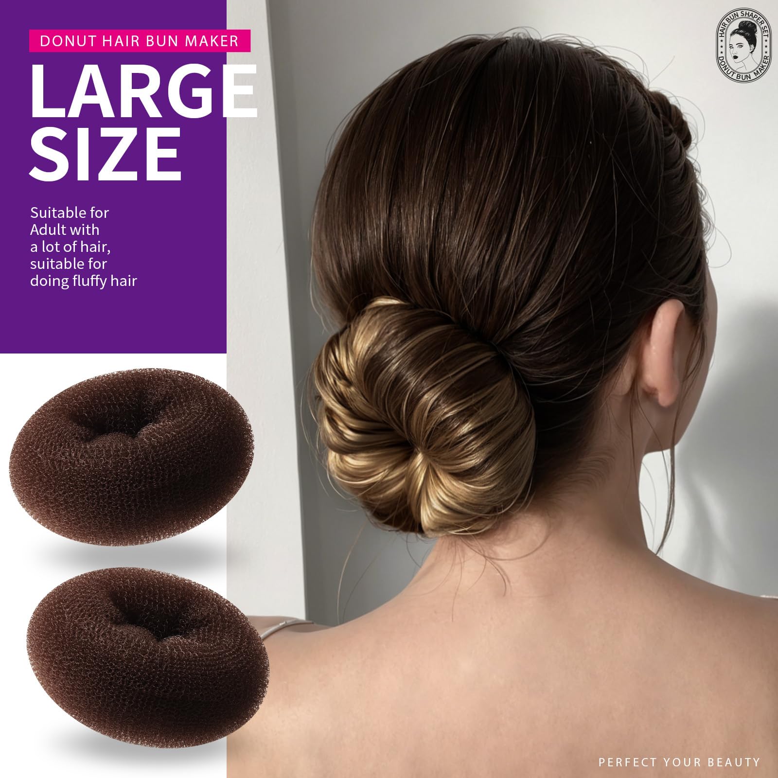 Teenitor donut bun pequeño para cabello fino o infantil