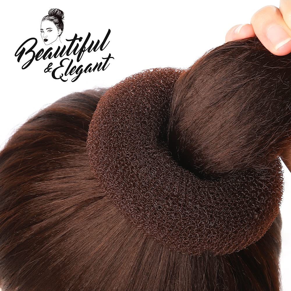 Teenitor donut color marrón oscuro para cabello natural