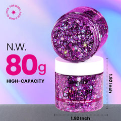 Teenitor gel brillo cara púrpura para maquillaje duradero y deslumbrante.