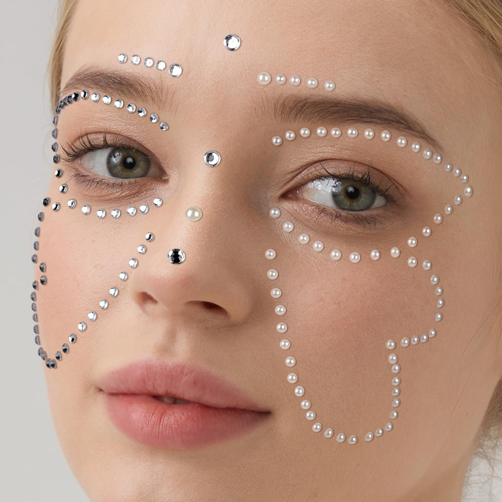 Gemas faciales Teenitor corazones multicolor de varios tamaños