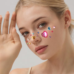 Gemas faciales Teenitor corazones y estrellas rosas para festivales