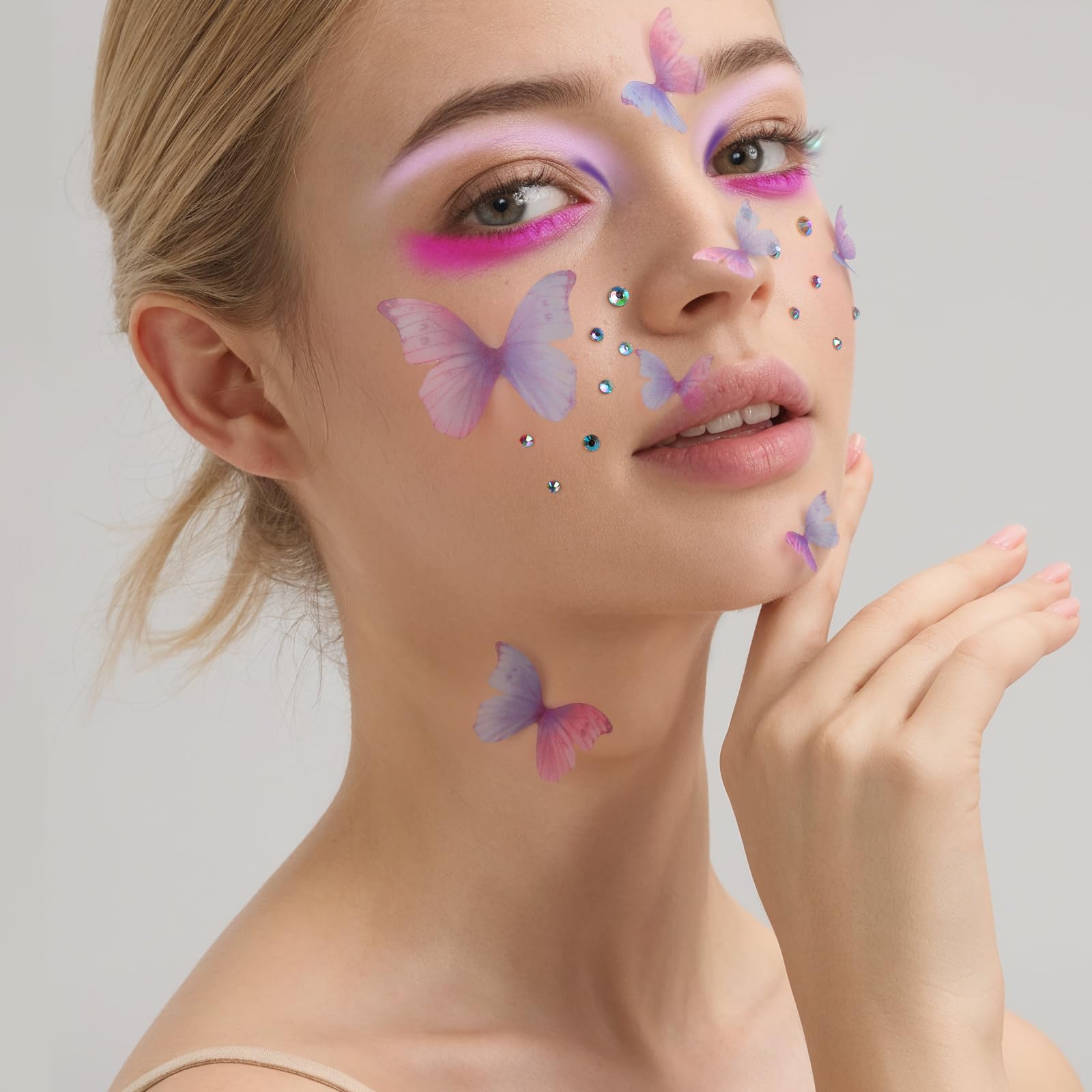 Gemas faciales Teenitor en forma de mariposa para look elegante