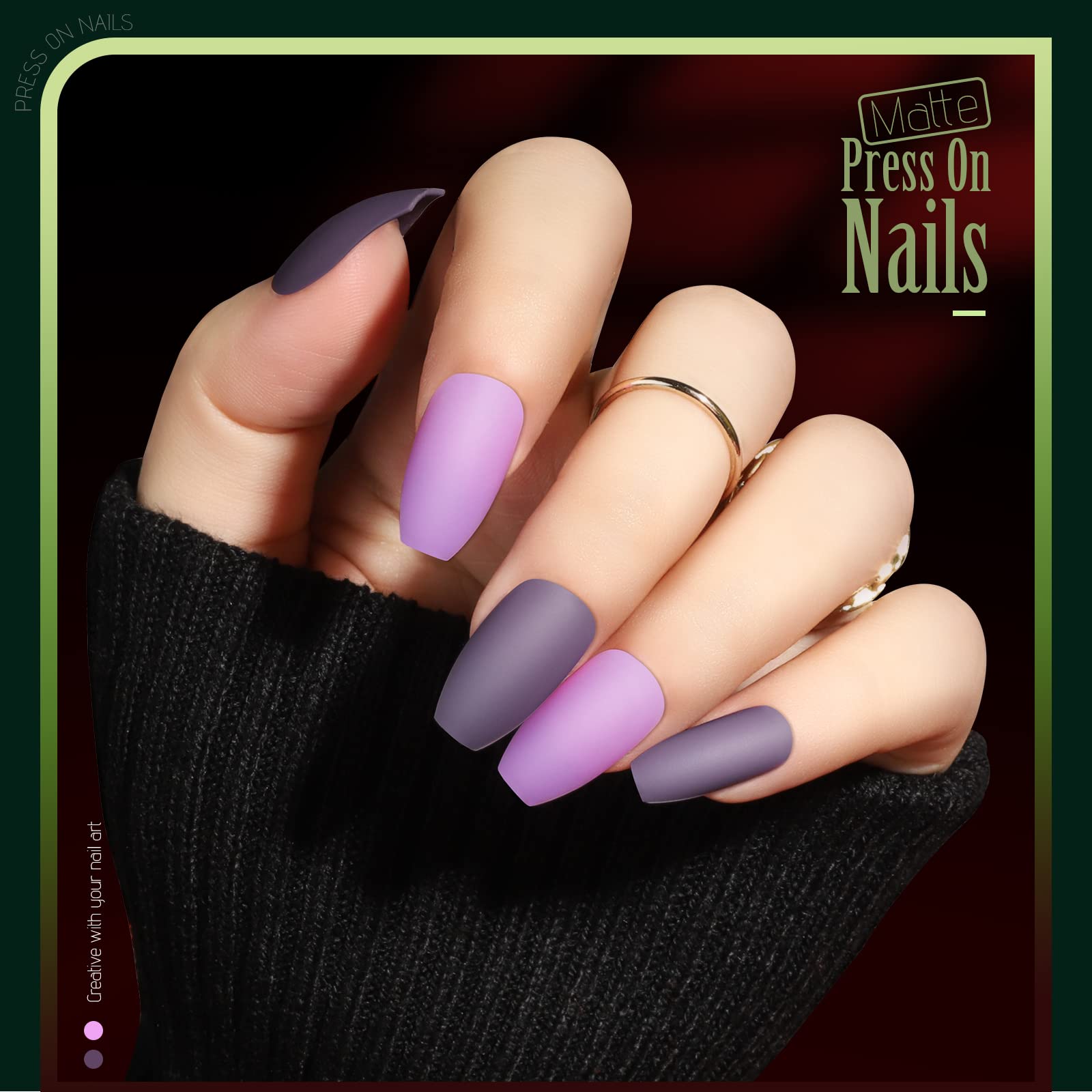 Teenitor glossy coffin nails in twelve colors for vibrant shine.