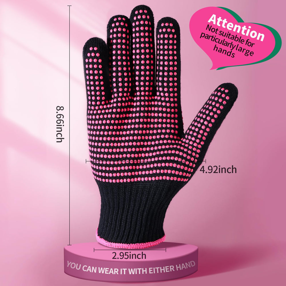 Teenitor guantes con protuberancias de silicona protegiendo las manos en peinados con herramientas calientes.