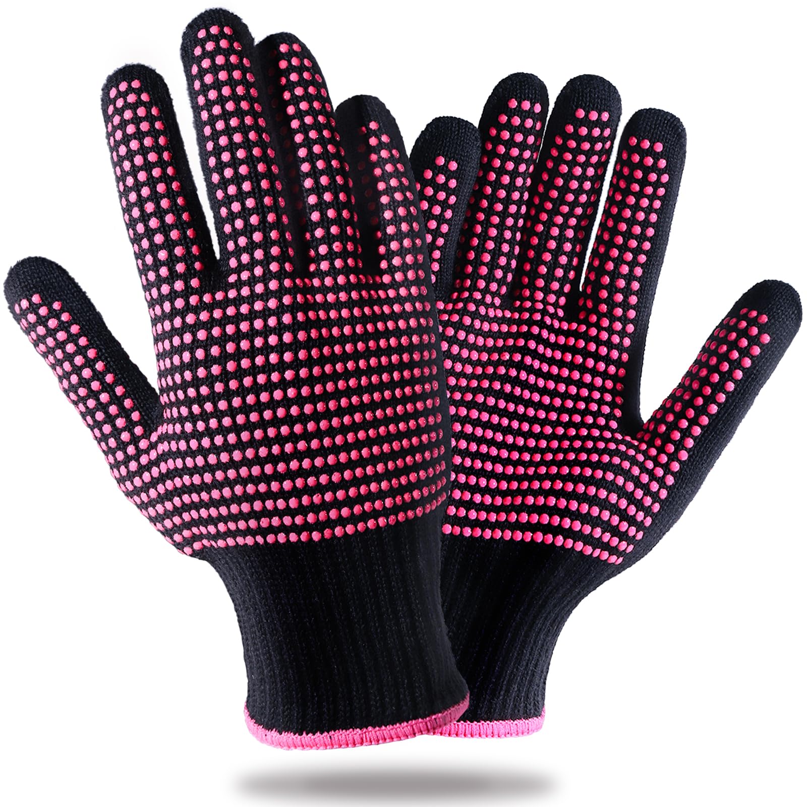 Teenitor guantes resistentes al calor con protuberancias de silicona para peinado seguro.