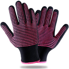 Teenitor guantes resistentes al calor con protuberancias de silicona para peinado seguro.