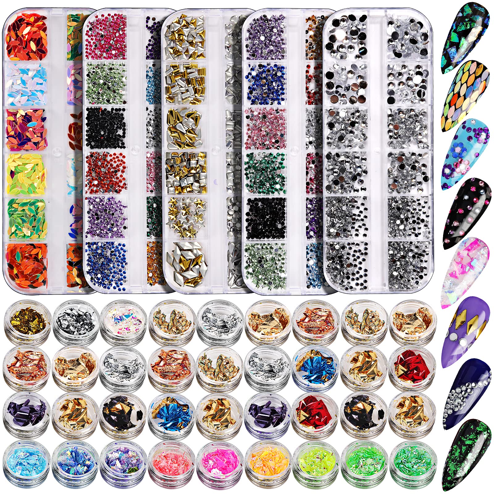 Kit Teenitor de diamantes para uñas, ideal para brillos vistosos.