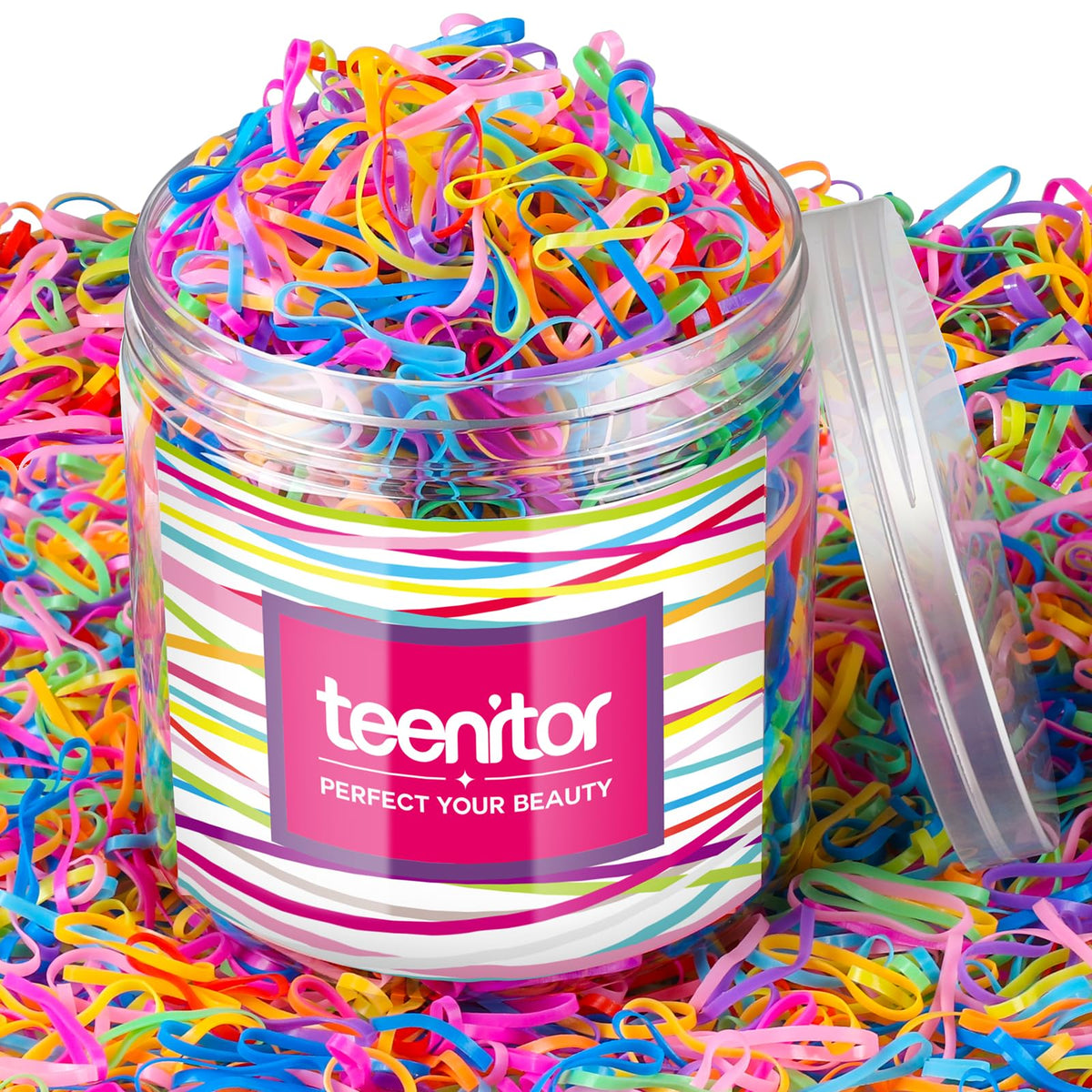 Teenitor lazos coloridos para el cabello, suaves y cómodos para uso diario.