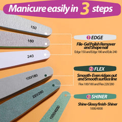 Lima Teenitor con granos 150/180/240 para uñas naturales