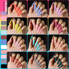 Teenitor long coffin glossy nails with a polished salon look