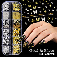 Teenitor gold and silver charms with chains for metallic accents