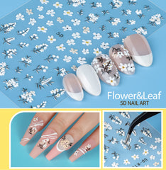 Teenitor pegatinas uñas 3D flores-frutas-mariposas: estilo único para uñas naturales o artificiales.