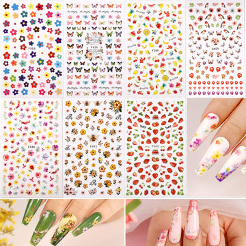 Teenitor pegatinas para uñas con mariposas, brillo holográfico para un acabado deslumbrante