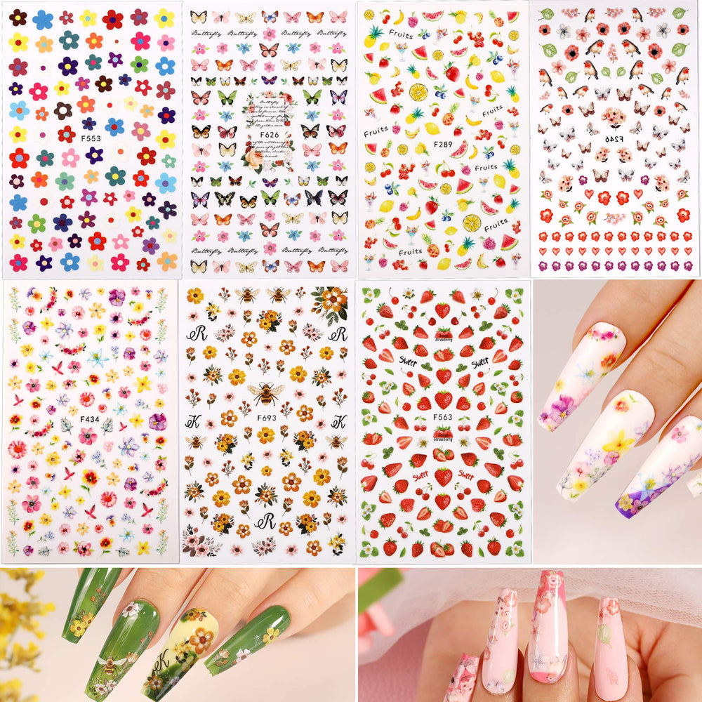 Teenitor pegatinas para uñas con mariposas, brillo holográfico para un acabado deslumbrante