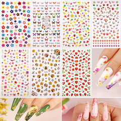Teenitor pegatinas para uñas con mariposas, brillo holográfico para un acabado deslumbrante