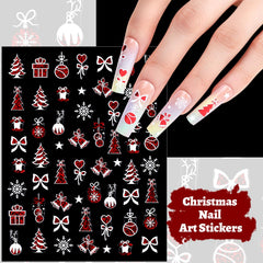 Teenitor pegatinas de copos de nieve blancas para uñas elegantes