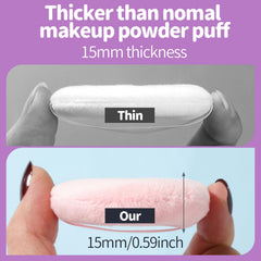Teenitor puff para polvo rosado, compacto con empaque para almacenamiento higiénico.