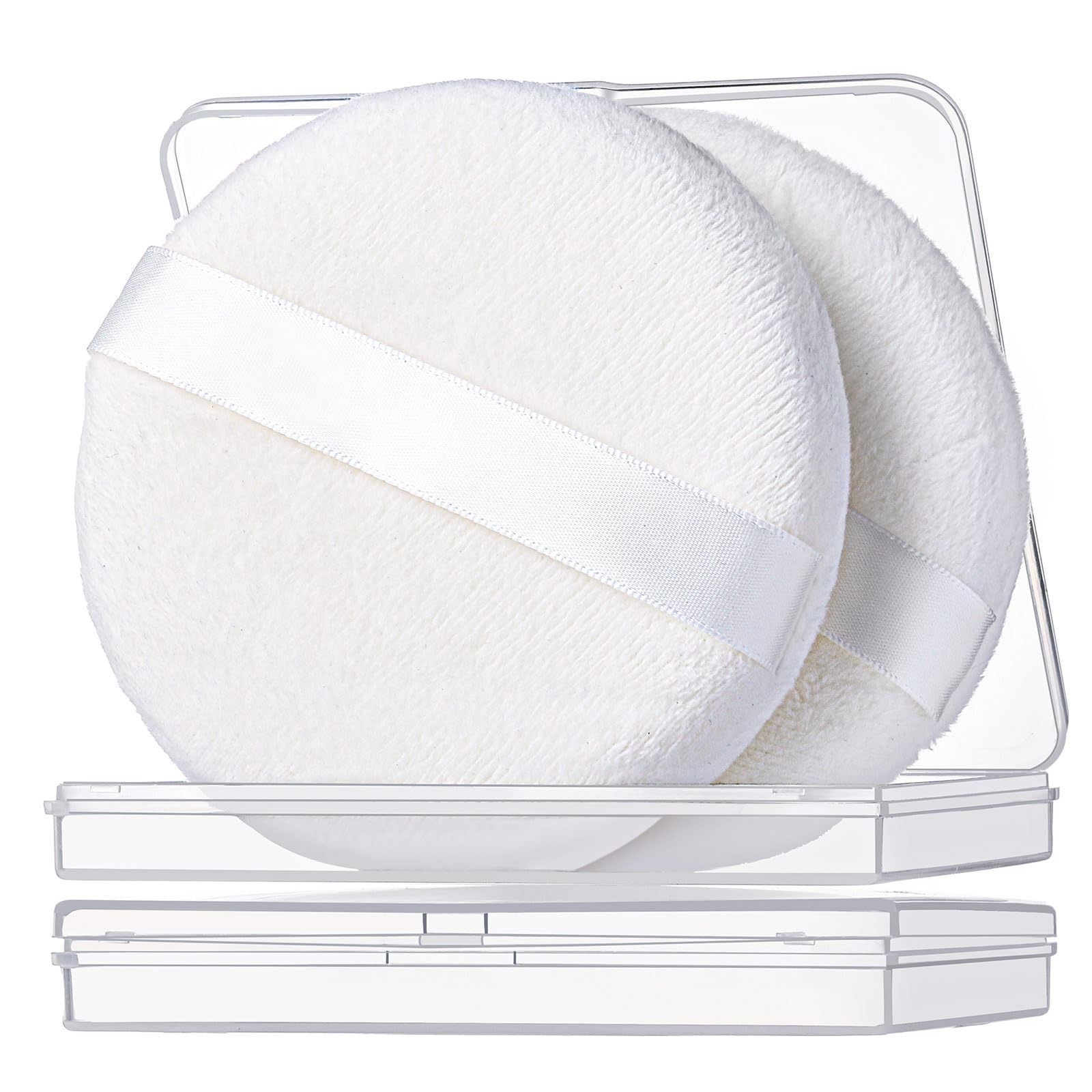 Teenitor puff de polvo para cuerpo con estuche, ideal para viaje y almacenamiento.