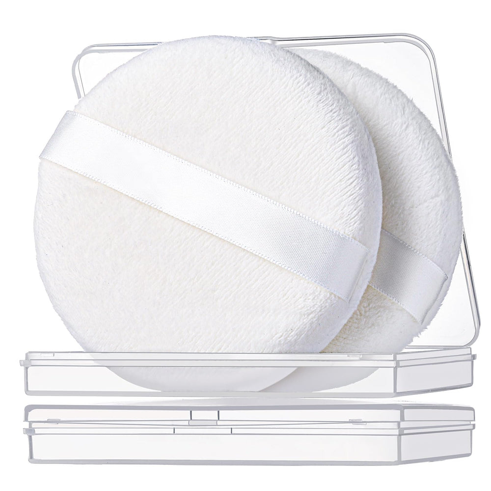 Teenitor puff de polvo para cuerpo con estuche, ideal para viaje y almacenamiento.
