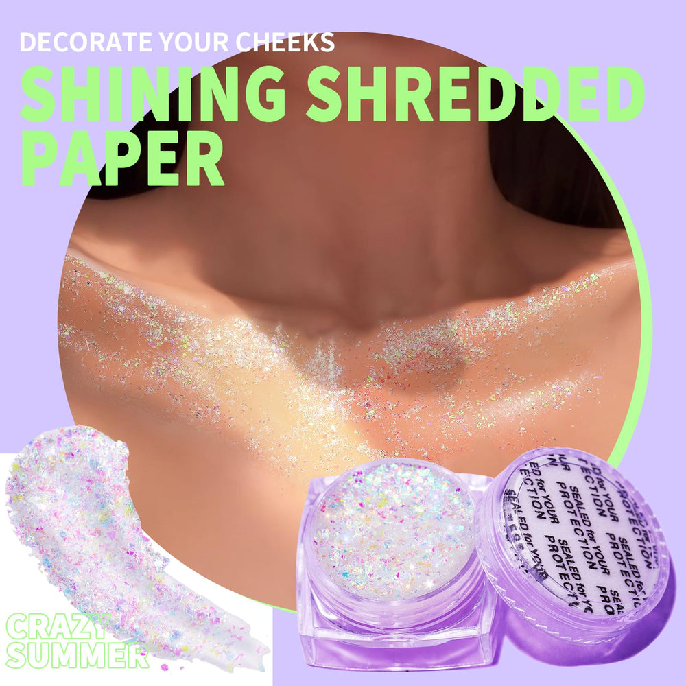 Teenitor purpurina para cuerpo estrella de cuatro puntas, brillos creativos.