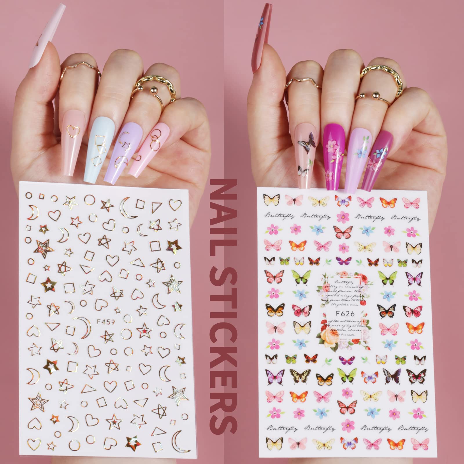 Teenitor rose nail charms included to add decorative touches