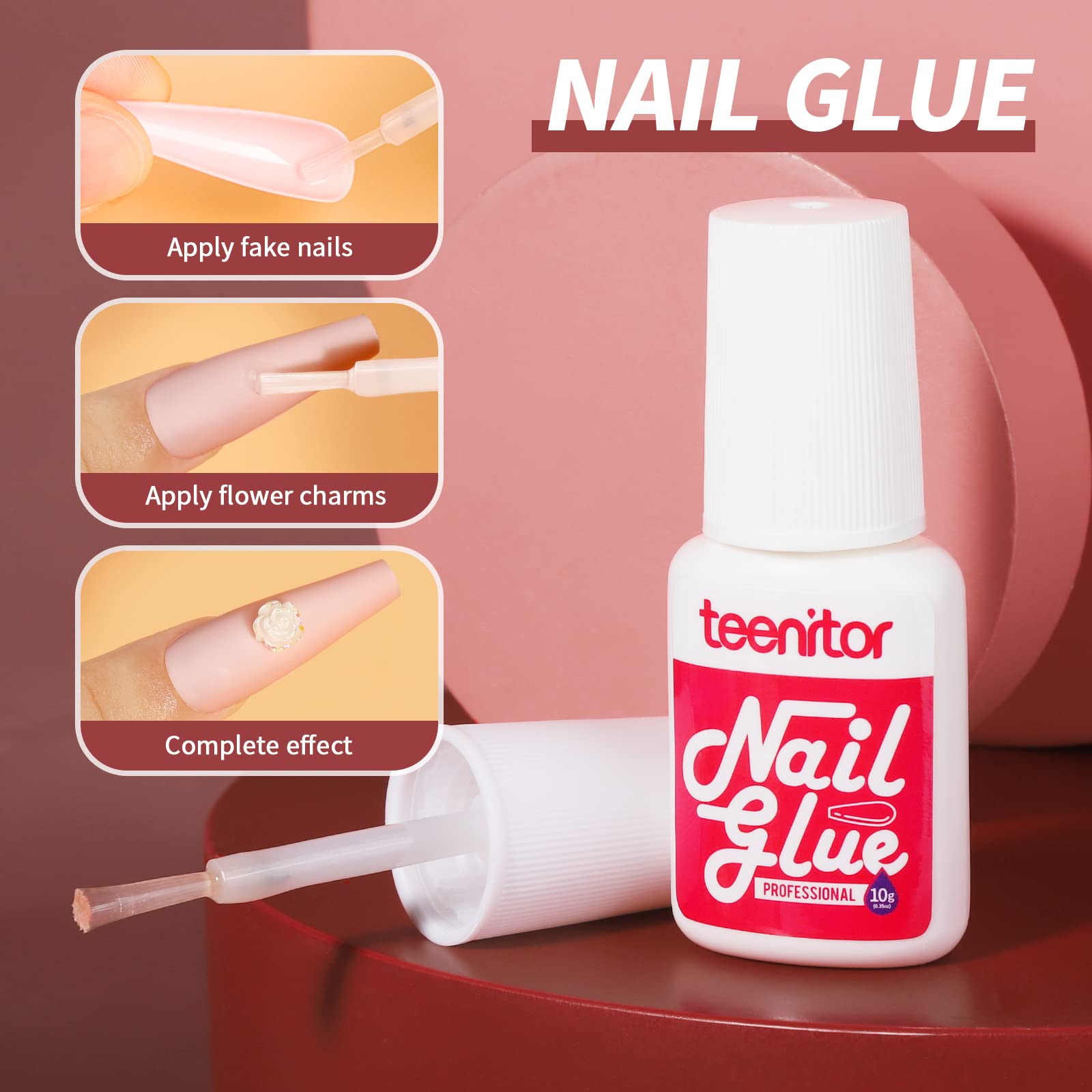 Teenitor rose nail charms highlight delicate embellishments