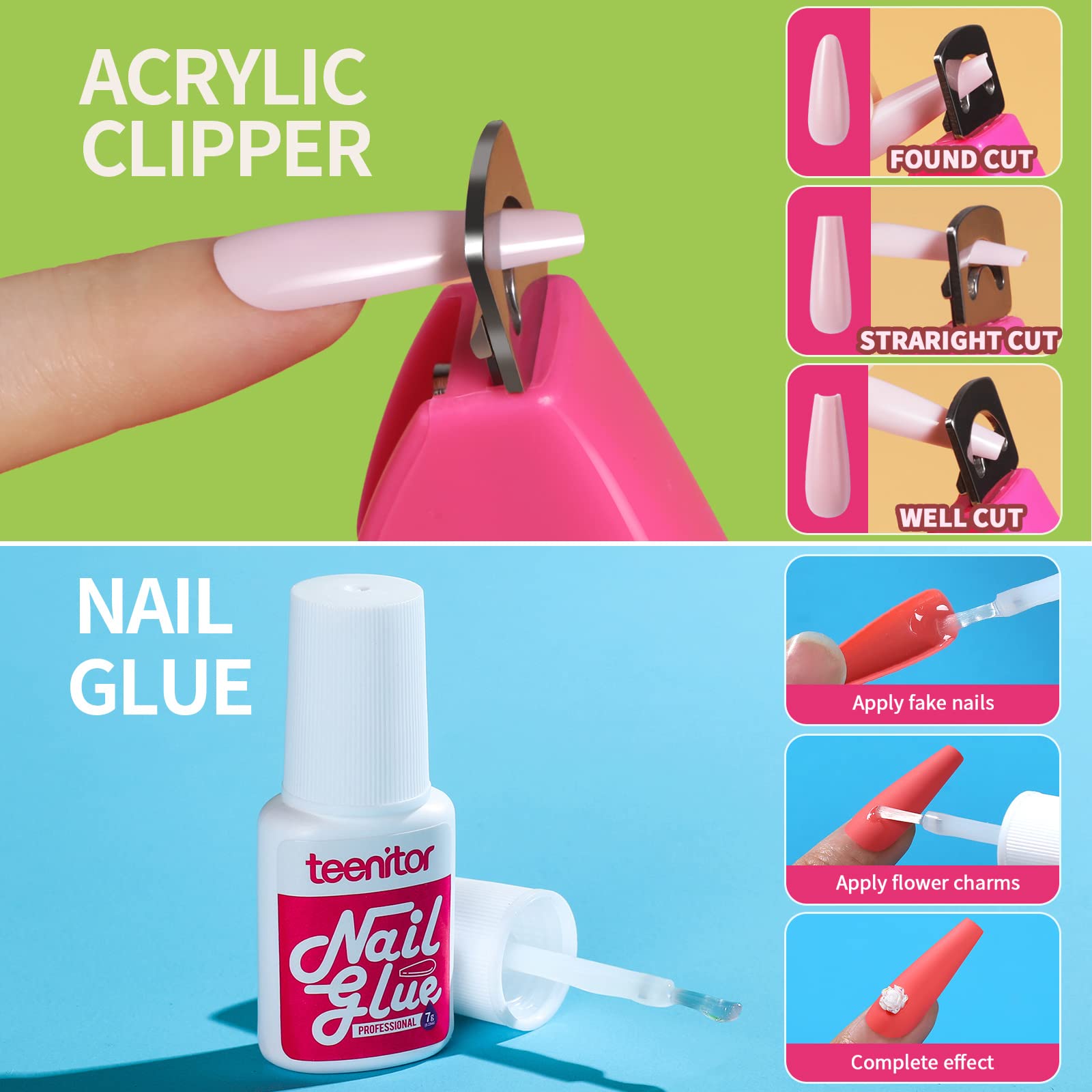 Teenitor rose nail charms to decorate and personalize nails