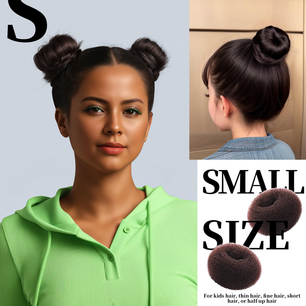 Teenitor rosquilla moño pequeño para cabello fino, perfecto para niñas y looks ligeros.
