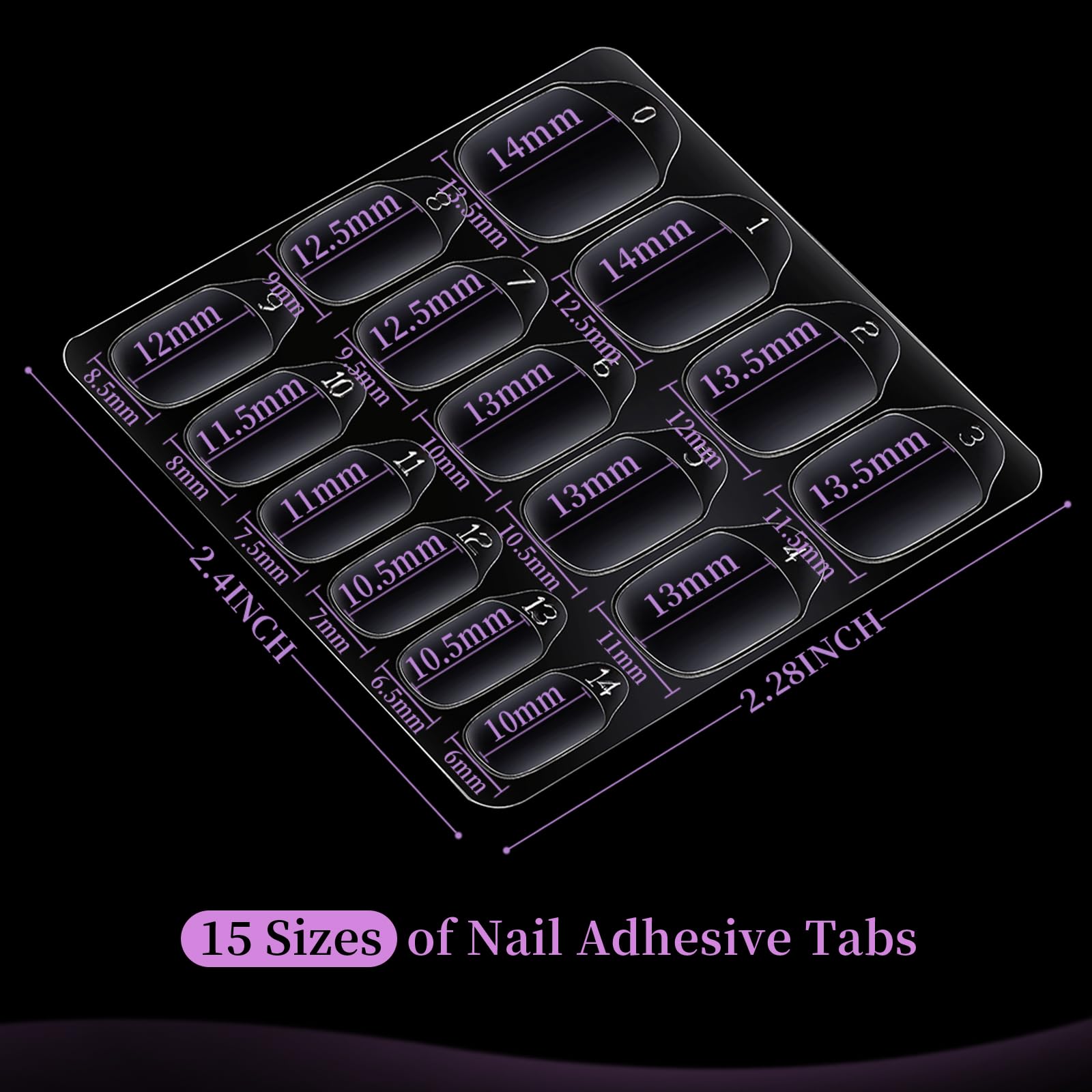 Teenitor tapas adhesivas para uñas, 15 tallas, ajuste perfecto para uñas reales.