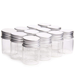 Teensery frascos de vidrio claro de 15 ml con tapa de aluminio, ideal para aceites