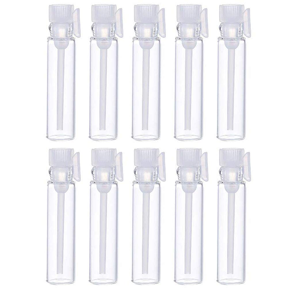 Teensery frascos de muestra de vidrio 1 ml con tapa clara para aromaterapia en casa.