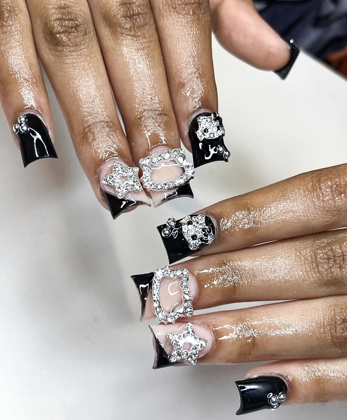 TemBelle charms uñas gatito 3D, estilo kawaii para uñas divertidas