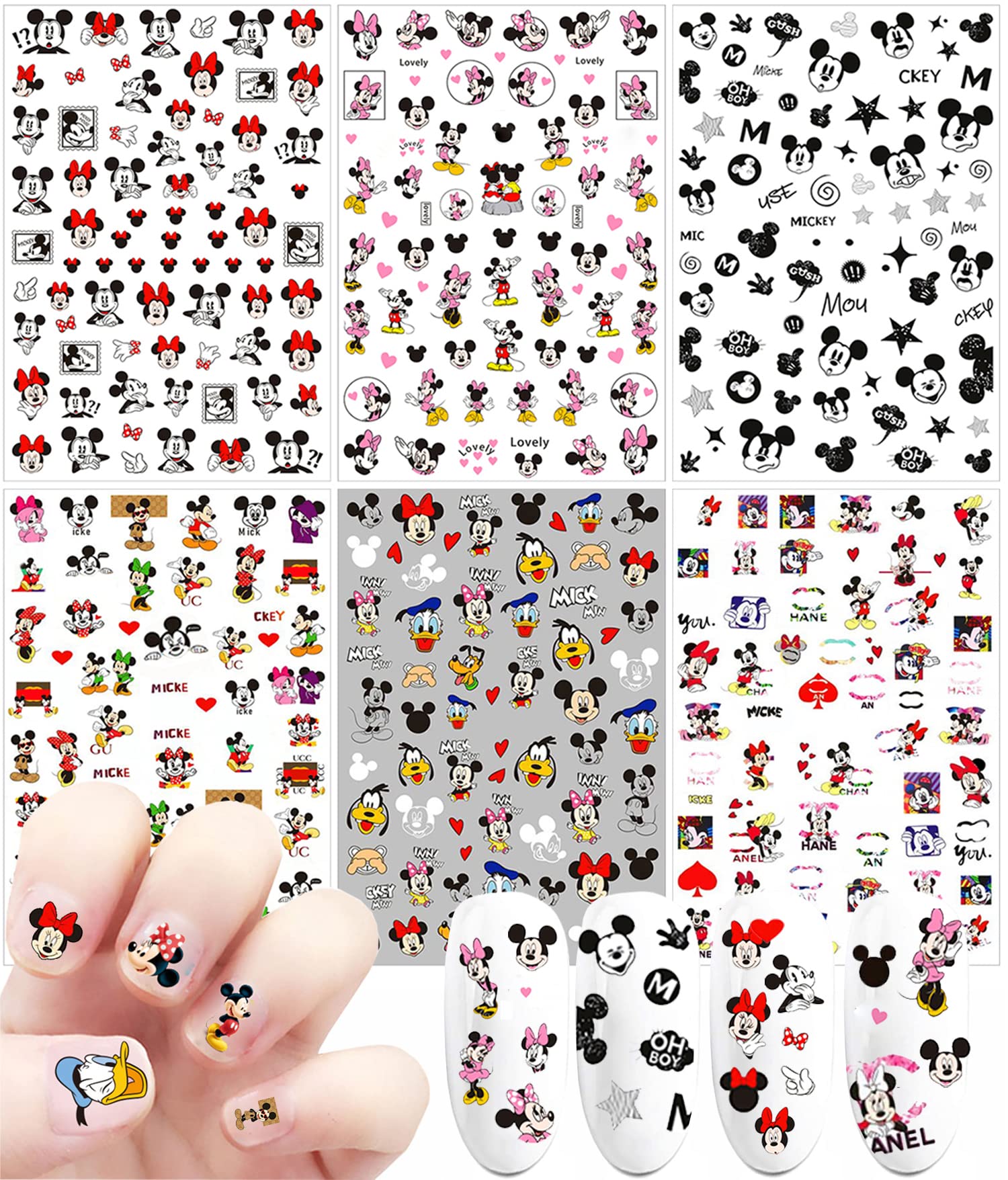 Temote pegatinas para uñas con dibujos animados 3D, decoración rápida.