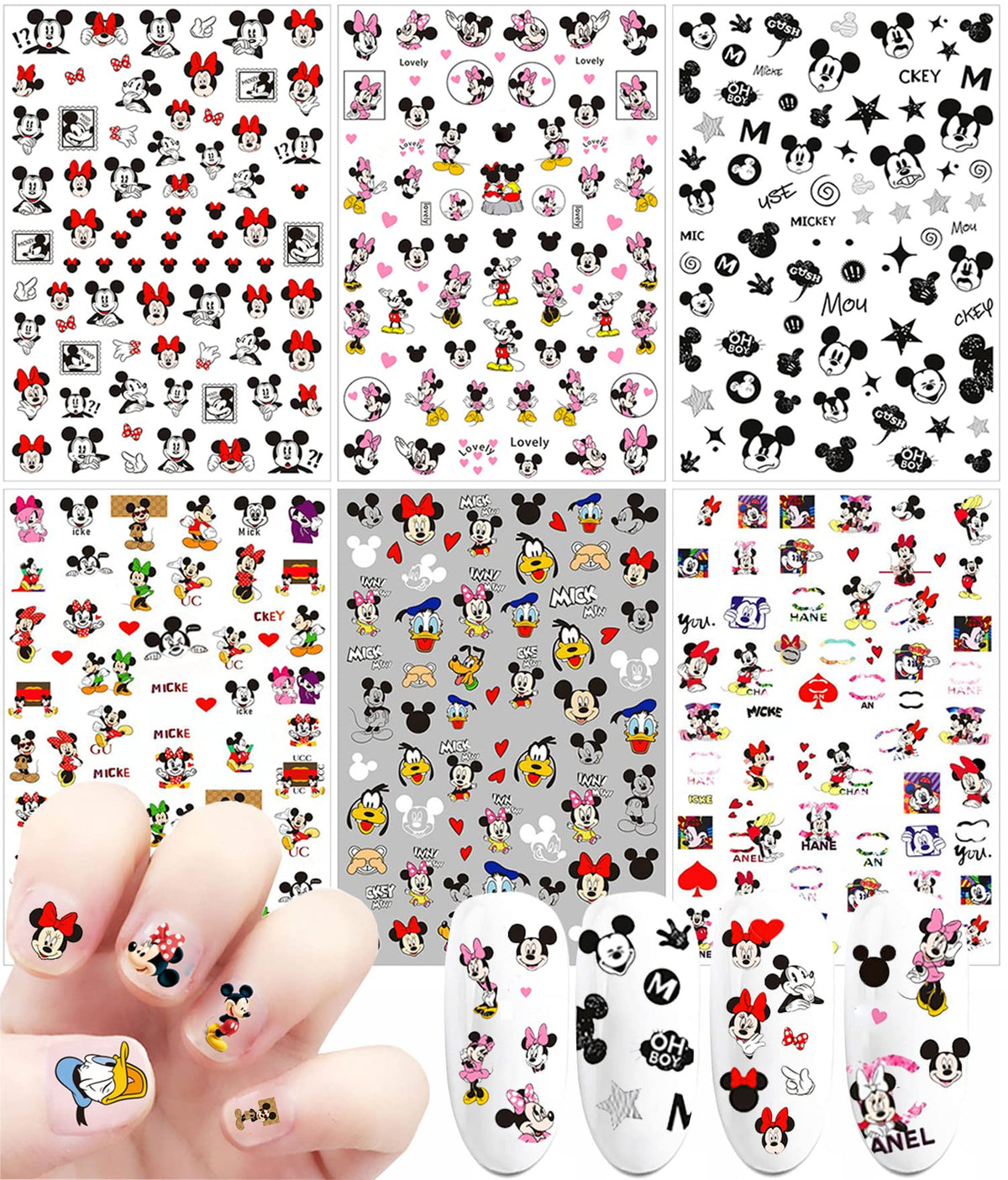 Temote pegatinas para uñas con dibujos animados 3D, decoración rápida.