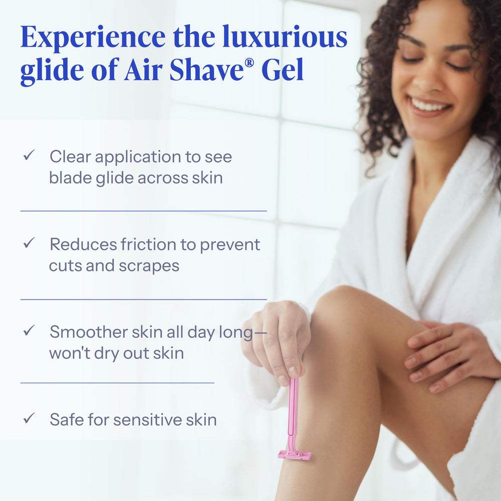 Aplicación suave de Tend Skin Air ayuda a lubricar y facilitar el afeitado.