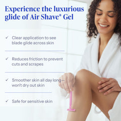 Aplicación suave de Tend Skin Air ayuda a lubricar y facilitar el afeitado.