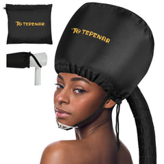 TEPENAR Bonete secador grande negro para un secado cómodo y rápido.