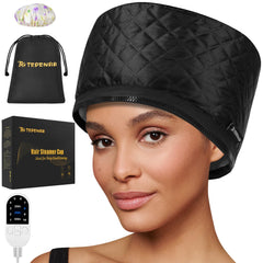 TEPENAR Vapor Cap mostrando uso profesional en casa para cabello.
