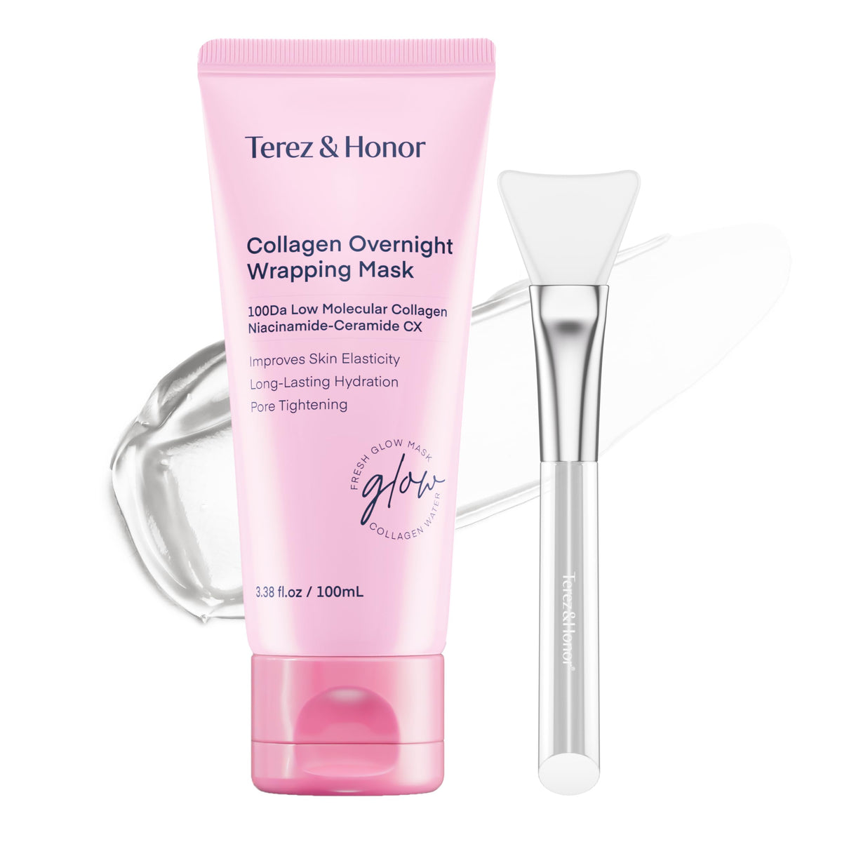 TEREZ & HONOR mascarilla nocturna envuelta con colágeno para firmeza.