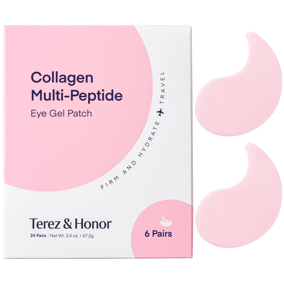 Parche de ojos TEREZ & HONOR en hidrogel con colágeno para revitalizar la mirada.