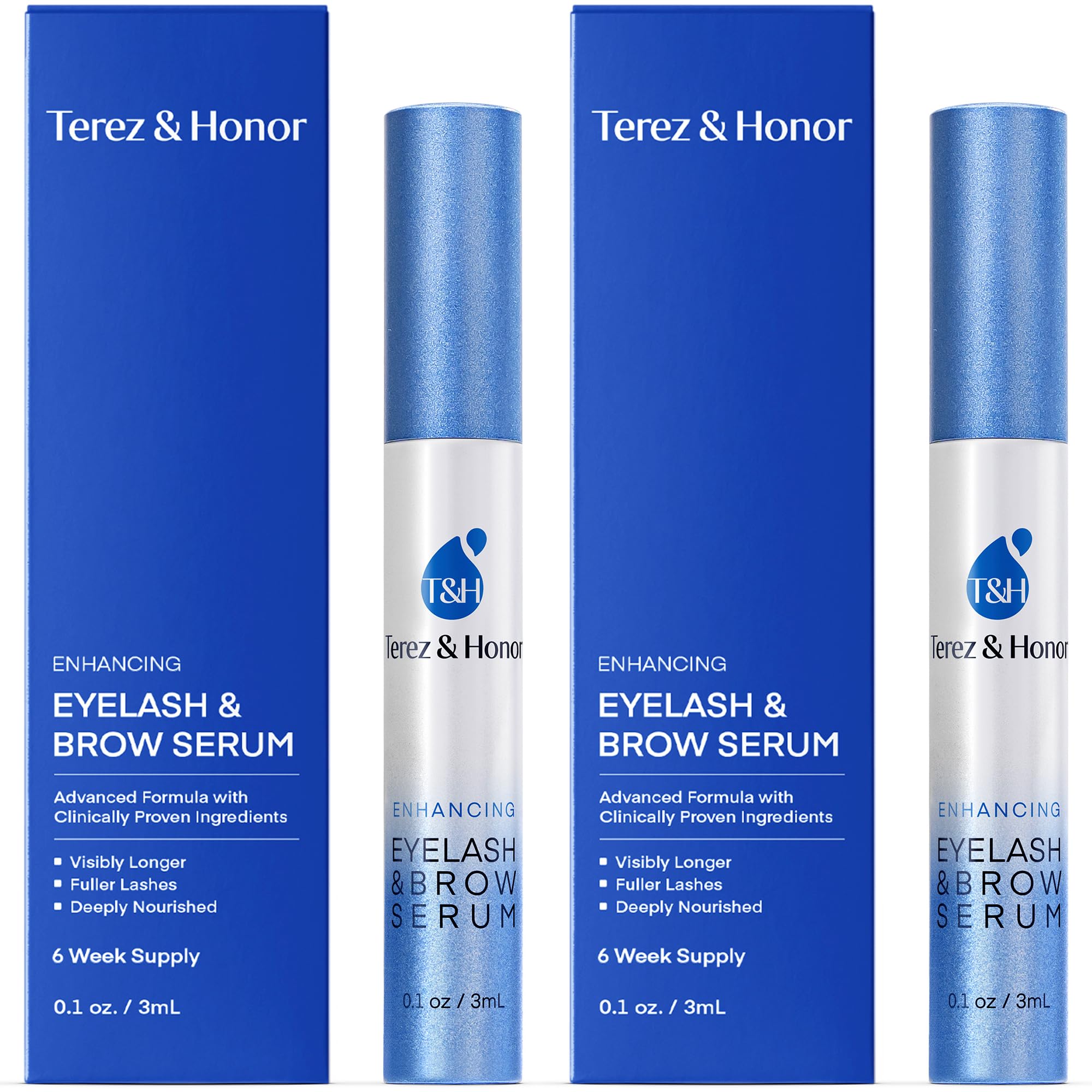 Terez & Honor Sérum cils bouteille pour le soin quotidien.