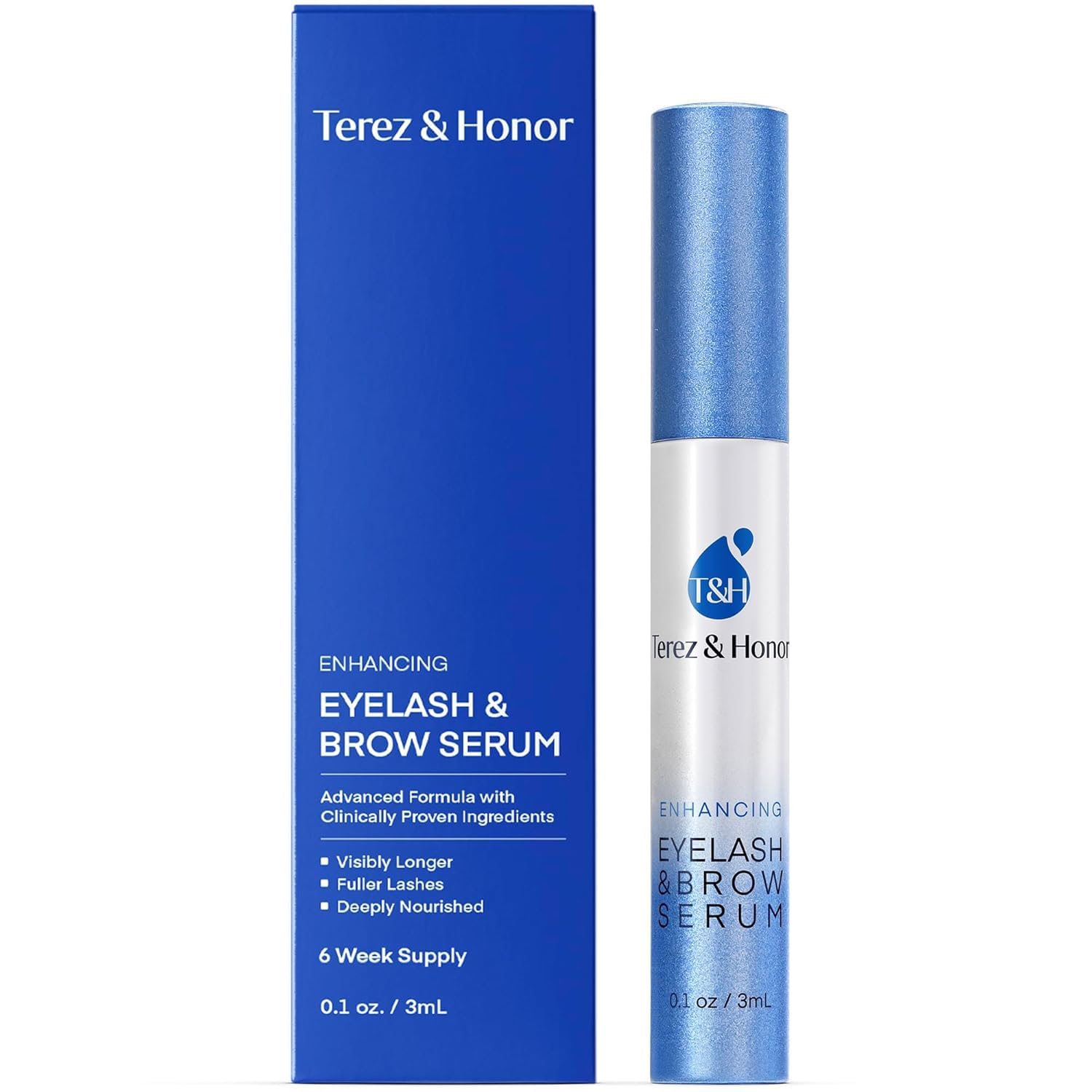 TEREZ & HONOR suero para pestanas con aplicador preciso para uso diario.