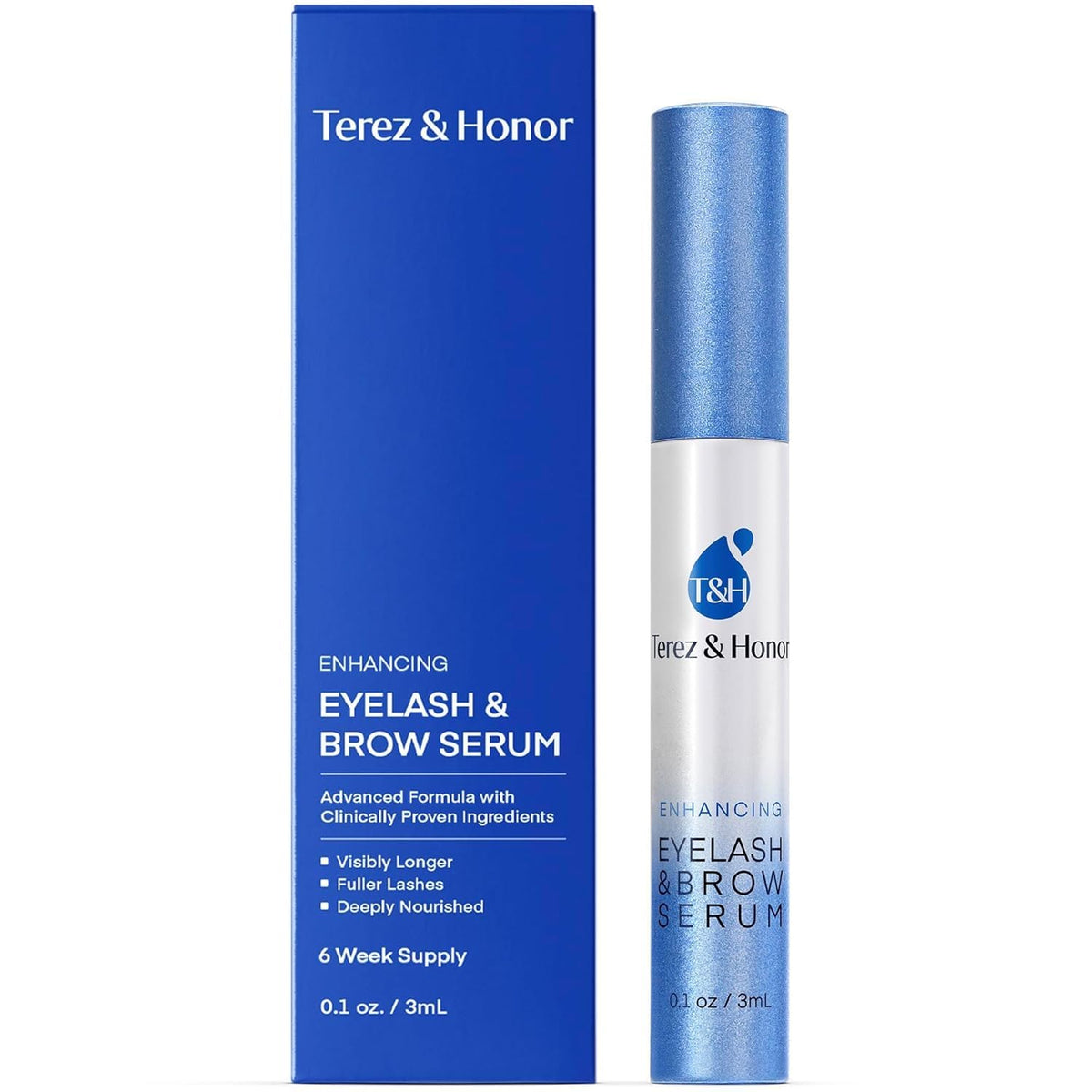TEREZ & HONOR suero para pestanas con aplicador preciso para uso diario.